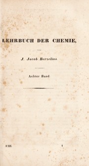 Cover of Lehrbuch der Chemie by Jöns Jacob Berzelius