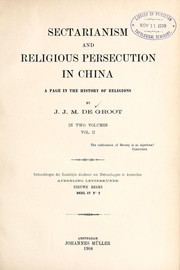 Cover of Sectarianism and religious persecution in China by J. J. M. de Groot