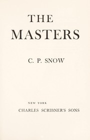 Cover of The masters by C. P. Snow