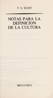 Front cover of Notes Towards the Definition of Culture by T. S. Eliot