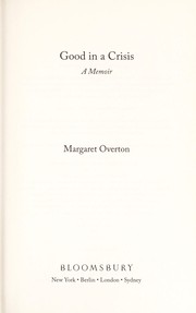 Front cover of Good in a crisis by Margaret Overton