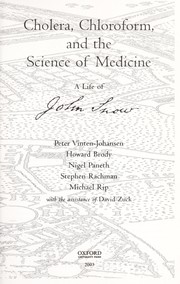 Front cover of Cholera, chloroform, and the science of medicine by Nigel Paneth