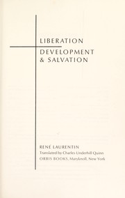 Cover of Liberation, development, and salvation by René Laurentin