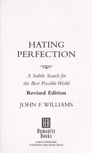 Cover of Hating perfection by John F. Williams