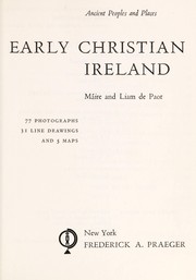 Cover of Early Christian Ireland by Máire De Paor