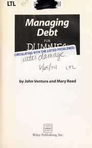 Cover of Managing debt for dummies by John Ventura