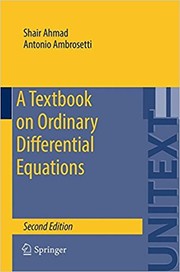 Front cover of A textbook on ordinary differential equations by Shair Ahmad