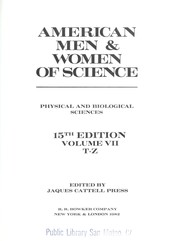 Cover of American Men and Women of Science by Jaques Cattell