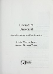 Front cover of Literatura universal by Alicia Correa Pe rez