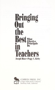 Front cover of Bringing out the best in teachers by Joseph Blase