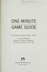 Cover of One-minute game guide by Seymour Metzner