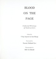 Front cover of Blood on the page by Jan Haag