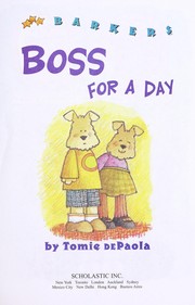 Front cover of Boss for a Day by Tomie dePaola