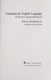 Front cover of Unlocking the English language by R. W. Burchfield