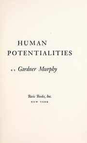 Cover of Human potentialities by Gardner Murphy