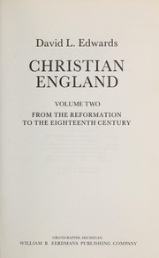 Cover of Christian England by David L. Edwards
