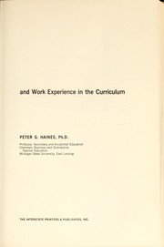 Front cover of Cooperative occupational education and work experience in the curriculum by Ralph E. Mason