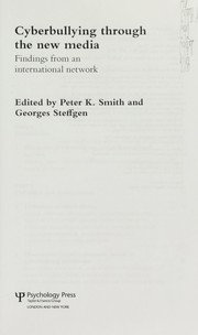 Front cover of Cyberbullying through the new media by Peter K. Smith
