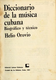 Front cover of Diccionario de la música cubana by Helio Orovio