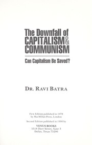 Front cover of The downfall of capitalism and communism by Raveendra N. Batra