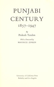 Front cover of Punjabi century, 1857-1947 by Prakash Tandon