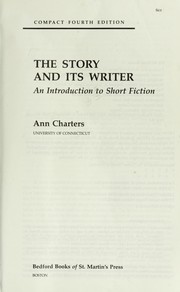 Front cover of Resources for teaching The story and its writer by Ann Charters