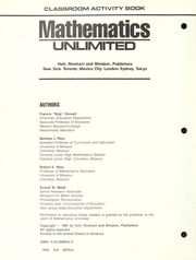 Front cover of Math Unlimited, 1987 by Fennell