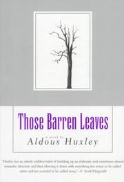 Front cover of Those barren leaves, a novel by Aldous Huxley