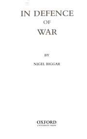 Front cover of In defence of war by Nigel Biggar