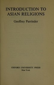 Front cover of Introduction to Asian Religions by Edward Geoffrey Parrinder