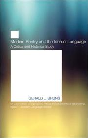 Front cover of Modern poetry and the idea of language by Gerald L. Bruns