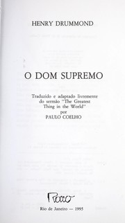Front cover of O dom supremo by Paulo Coelho