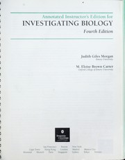 Cover of Investigating biology by Judith Giles Morgan