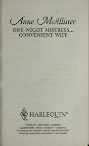 Front cover of One-Night Mistress…Convenient Wife by Anne McAllister