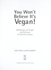 Front cover of You won't believe it's vegan! by Lacey Sher