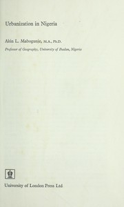 Front cover of Urbanization in Nigeria by Akin L. Mabogunje