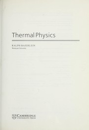 Cover of Thermal physics by Ralph Baierlein