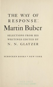 Front cover of The way of response by Martin Buber