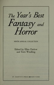 Front cover of The Year's Best Fantasy and Horror--Ninth Annual Collection by Ellen Datlow