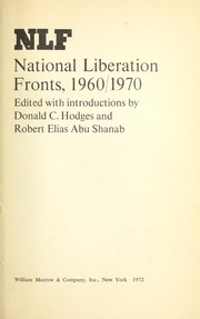 Cover of NLF; national liberation fronts by Donald Clark Hodges