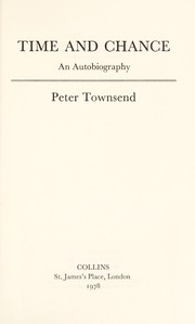Cover of Time and Chance by Peter Townsend