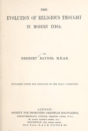 Front cover of The evolution of religious thought in modern India by Herbert Baynes