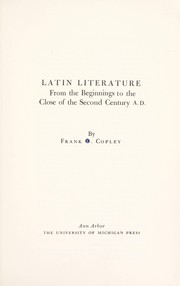 Front cover of Latin literature by Frank Olin Copley