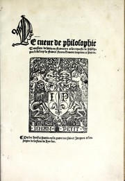 Cover of Le cueur de philosophie by Joannes de Sacro Bosco