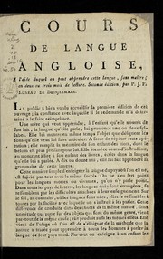 Front cover of Cours de langue angloise by Pierre Joseph Franc ʹois Luneau de Boisjermain