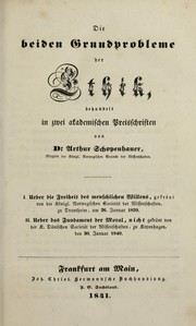 Front cover of Die beiden Grundprobleme der Ethik by Arthur Schopenhauer