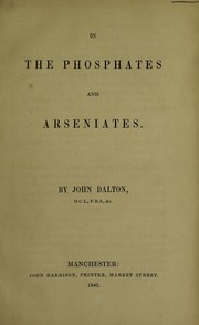 Front cover of On the phosphates and arseniates [and other chemical essays] by John Dalton