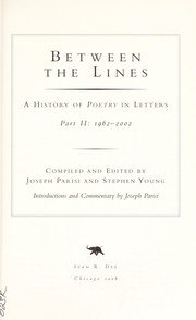 Cover of Between the lines by Joseph Parisi