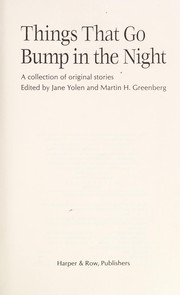 Front cover of Things That Go Bump in the Night by Jane Yolen