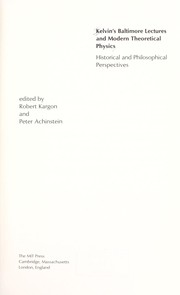 Cover of Kelvin's Baltimore lectures and modern theoretical physics by William Thomson Kelvin